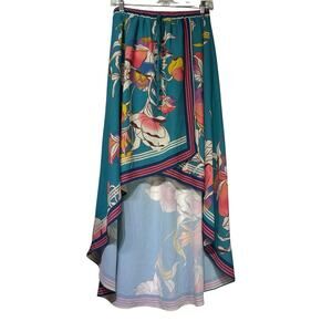 Flying Tomato Blue Floral High Low Skirt Size S